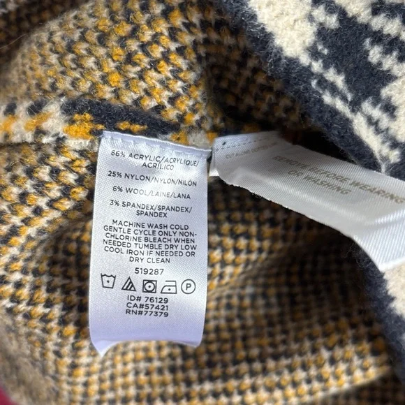 Ann Taylor Plaid Turtleneck Sweater - Black, Cream, and Gold - Picture 4 of 5